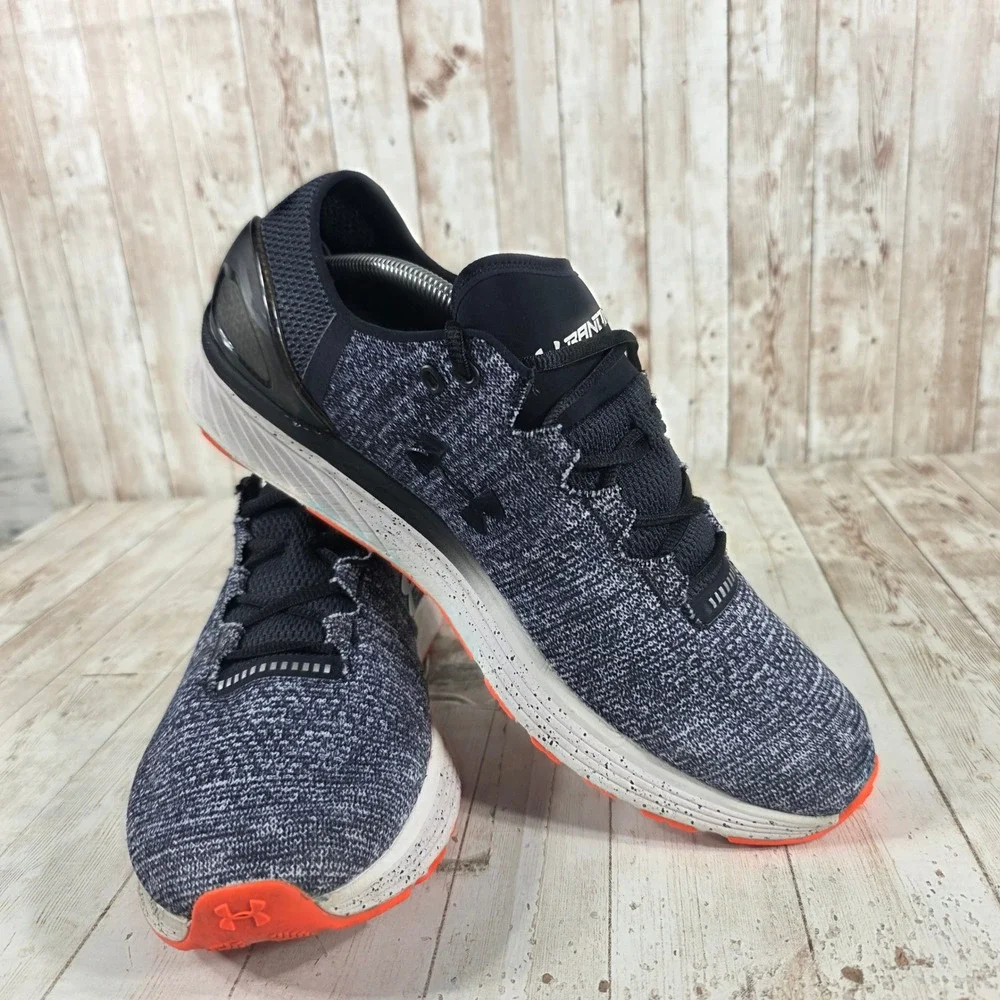 Under Armour Charged Bandit 3 Mens Running Shoes Black White 1295725-100 Size 13